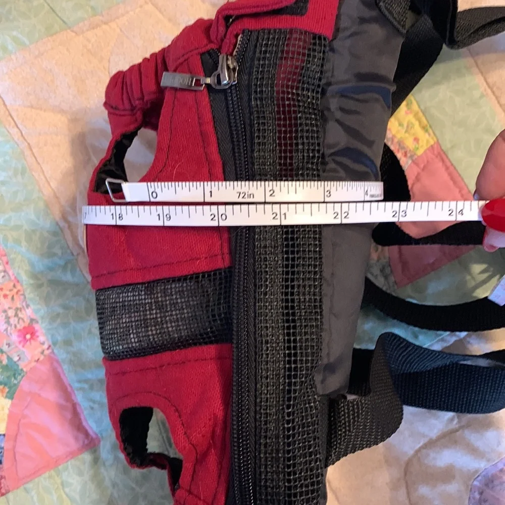 Red Pet Front Carrier Dog Backpack - Comfortable Hands-Free Wear